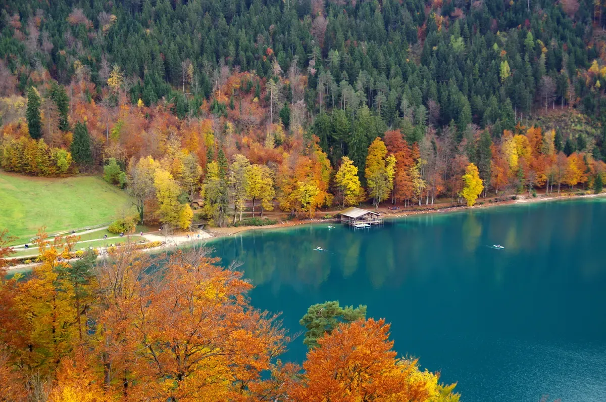 The Alpsee lake by Hohenschwangau, free time on a Neuschwanstein castle tour from Munich, Bavaria