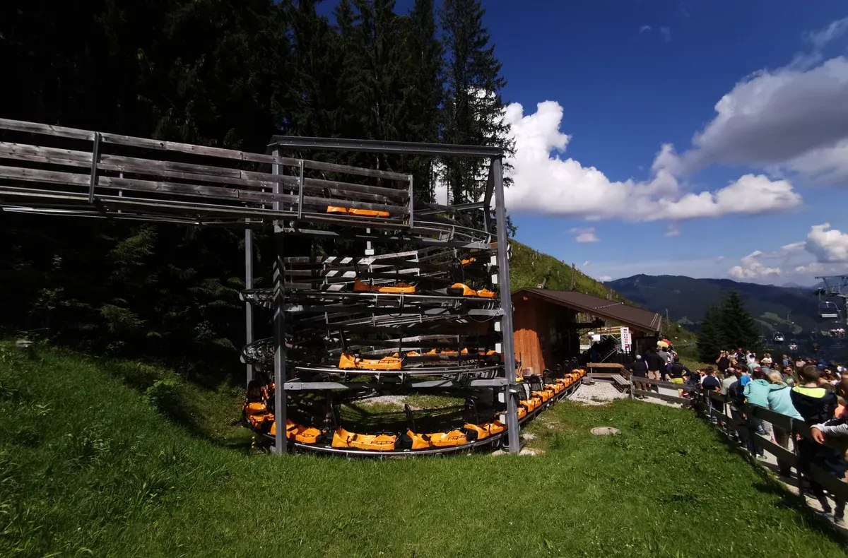 The Kolbensattel alpine coaster track and chairlift, the morning option on a Neuschwanstein tour from Munich, Bavaria